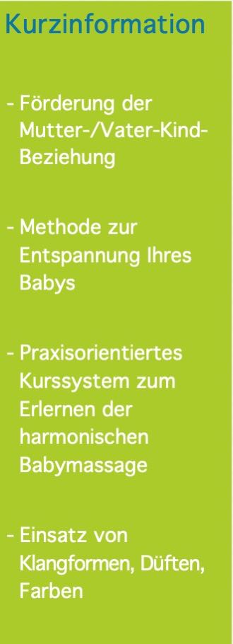 Kurzinfo Babymassage